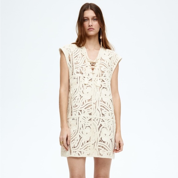 NWT H&M CROCHET-LOOK DRESS - Picture 3 of 9